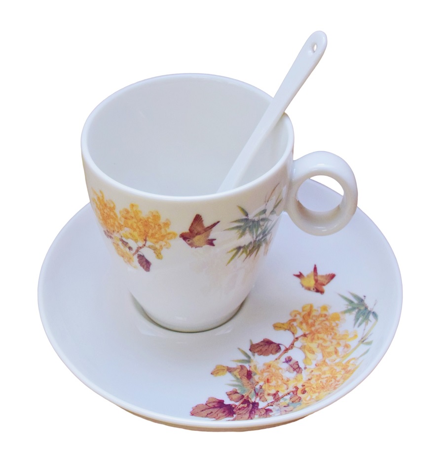 典藏季康花鳥(秋景)-咖啡杯組